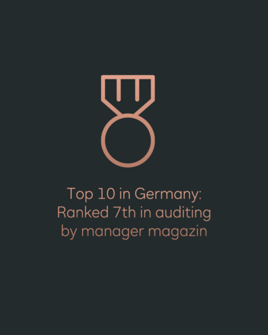 Top 10 in Germany: 7th place in the auditing sector according to Manager Magazin.