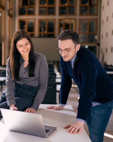 Student with a coach during career coaching