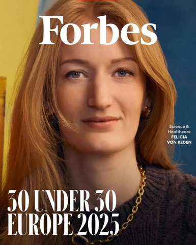 Felicia von Reden auf dem Cover von Forbes, ausgezeichnet in der Kategorie Wissenschaft und Gesundheitswesen für die Liste "30 unter 30 Europa 2025".