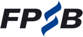 Logo der FPB mit den Buchstaben "FPB" in Schwarz und zwei stilisierten blauen Wellenlinien.
