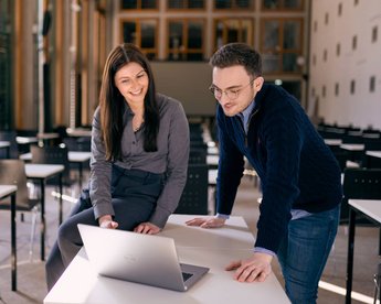 Student with a coach during career coaching