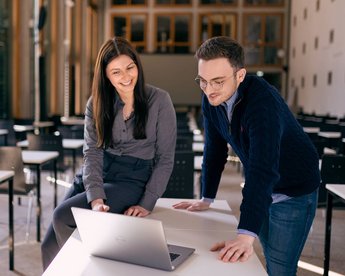 Student with a coach during career coaching