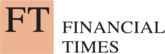 FT Financial Times logo featuring the letters 'FT' in a bold font, accompanied by the full name 'FINANCIAL TIMES' in a smaller font. The background is a light peach color.